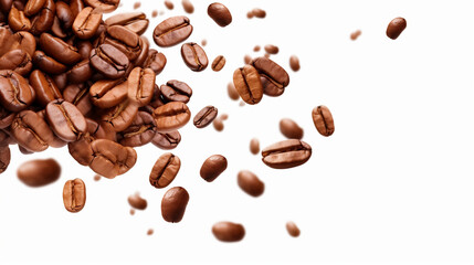 Le café, ces grains bruns rôtis, est l'essence du petit déjeuner. Avec leur arôme enivrant, ces graines de café noir et blanc, isolées en gros plan, délivrent la promesse d'une boisson caféinée revigo