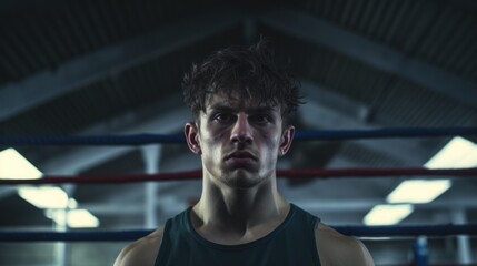 Obraz premium young man learning to box generative ai