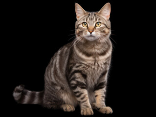 Obraz premium American Bobtail Cat Studio Shot Isolated on Clear Background, Generative AI