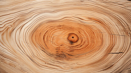 Close-Up View of Cut Tree Trunk Revealing Detailed Wood Rings