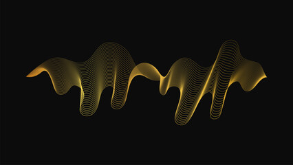 Abstract backdrop with luxury golden waves