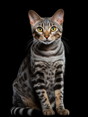 Obraz premium Egyptian Mau Cat Studio Shot Isolated on Clear Background, Generative AI