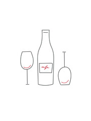 set of glasses and wine