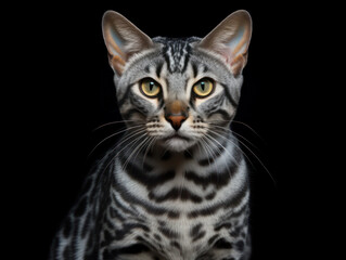 Egyptian Mau Cat Studio Shot Isolated on Clear Background, Generative AI