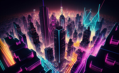 Futuristic London, Cityscape Skyscraper, abstract background with lines