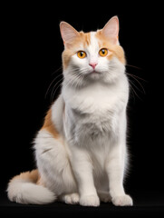 Turkish Van Cat Studio Shot Isolated on Clear Background, Generative AI
