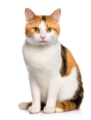 Obraz premium Japanese Bobtail Cat Studio Shot Isolated on Clear Background, Generative AI