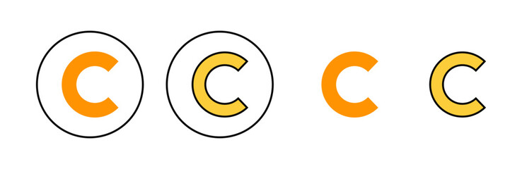 Copyright icon set for web and mobile app. copyright sign and symbol
