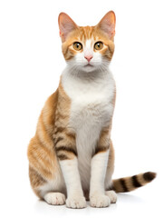 Obraz premium Japanese Bobtail Cat Studio Shot Isolated on Clear Background, Generative AI