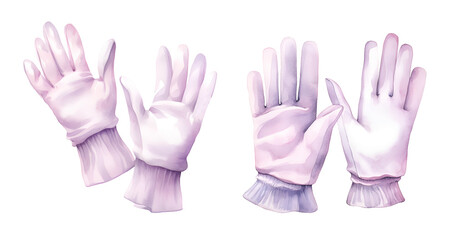 Obraz premium Gloves, watercolor clipart illustration with isolated background