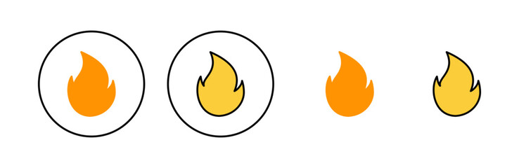 Fire icon set for web and mobile app. fire sign and symbol