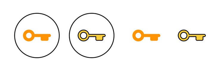 Key icon set for web and mobile app. Key sign and symbol.