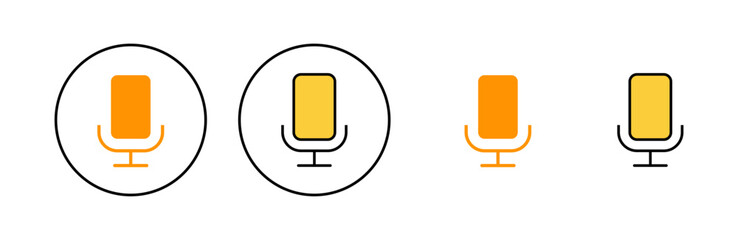 Microphone icon set for web and mobile app. karaoke sign and symbol