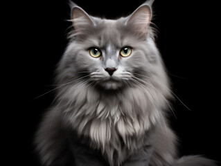 Naklejka na ściany i meble Nebelung Cat Studio Shot Isolated on Clear Background, Generative AI
