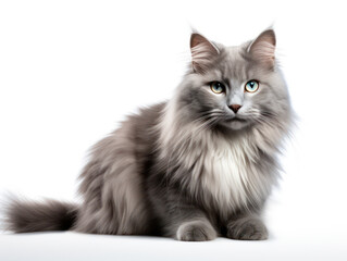 Obraz premium Nebelung Cat Studio Shot Isolated on Clear Background, Generative AI