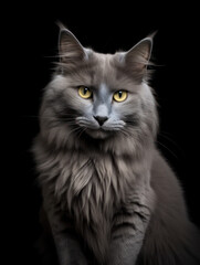 Naklejka na ściany i meble Nebelung Cat Studio Shot Isolated on Clear Background, Generative AI