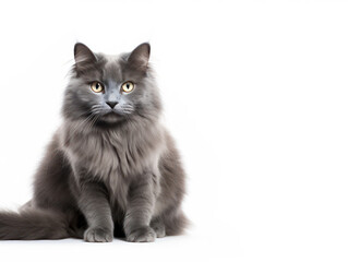 Obraz premium Nebelung Cat Studio Shot Isolated on Clear Background, Generative AI