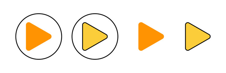 Play Icon set for web and mobile app. Play button sign and symbol