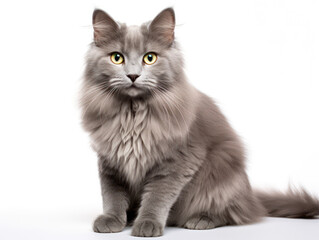 Obraz premium Nebelung Cat Studio Shot Isolated on Clear Background, Generative AI