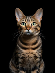 Fototapeta premium Singapura Cat Studio Shot Isolated on Clear Background, Generative AI