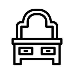 dressing table line icon illustration vector graphic. Simple element illustration vector graphic, suitable for app, websites, and presentations isolated on white background