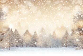 Fototapeta na wymiar Winter snow scene with silver glitter background illustration, copy space
