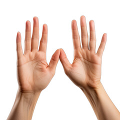  two hands raised on transparent background