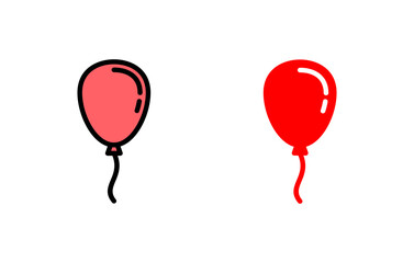 Balloon icon set illustration. Party balloon sign and symbol