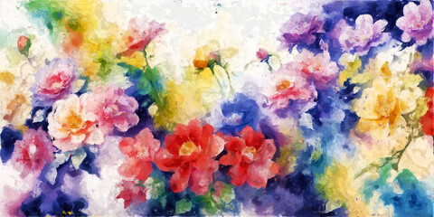Beautiful abstract floral peony flower illustration