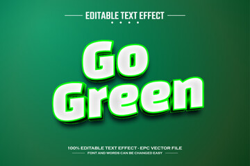 Go green 3D editable text effect template
