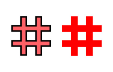 Fototapeta premium Hashtag icon set illustration. hashtag sign and symbol