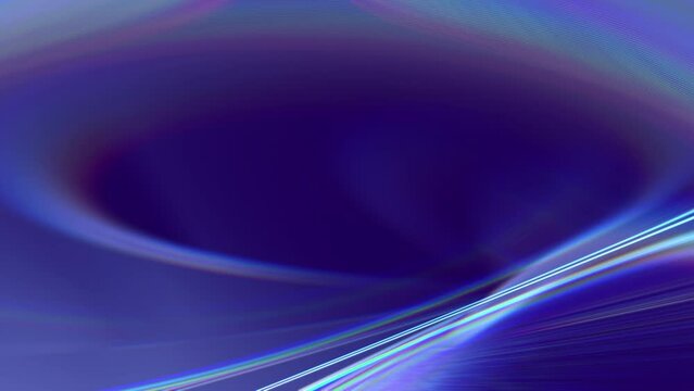 Abstract parametric light looped background with futuristic elegant prism gradient. 3D animation vj loop, live stream or promotional HUD backdrop. Glowing fractal curve stroke pattern and copy space.