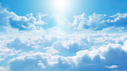 Blue Sky Dreamscape: Nebulous Clouds in Soft Atmosphere, Heavenly Cloudscape. Generative AI