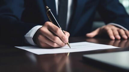 Business Executive Signing Contract. Generative ai