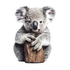 Koala bear isolated on transparent background cutout, PNG file.