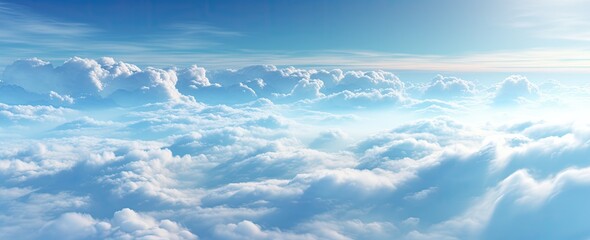 Dreamy Skyscape: Ethereal Clouds Over Horizon,  Atmospheric Cloudscape Image. Generative AI