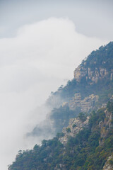 Fototapeta premium Beautiful Mountain Lu geopark landscapes in late autumn, Jiujiang, Jiangxi, China