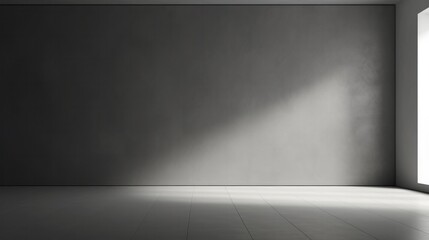 abstract. minimalistic background for product presentation. walls in  large empty room black white. can full of sunlight. Loft wall or minimalist wall. Shadow, light from windows to plaster wall.