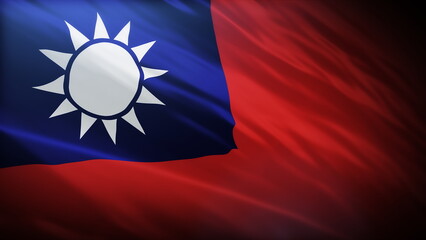 3d rendering illustration of Taiwan flag waving
