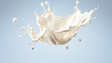 Splash of milk with clipping path. 3D illustration, milk, liquid, drink, splashing, motion, dairy, beverage, cream, white, fresh, food, freshness, drop, Gen AI.