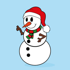 Muñeco de nieve, vector, navidad, merry christmas, snowman