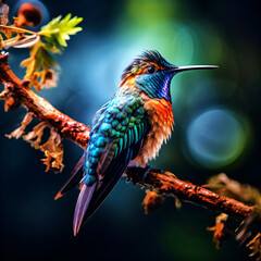 Fototapeta premium Marvel at the sheer grace and breathtaking beauty of this vibrant hummingbird captured in a moment of tranquility