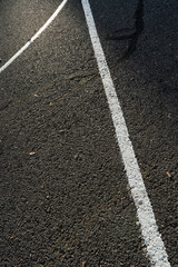 lines on asphalt