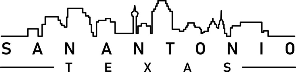 San Antonio city skyline texas vector art