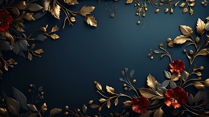 golden floral background | generative AI