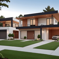 A sleek and stylish modern dream home with clean lines, large windows, and a minimalist design