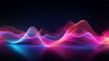 beautiful abstract wave technology background. generative ai