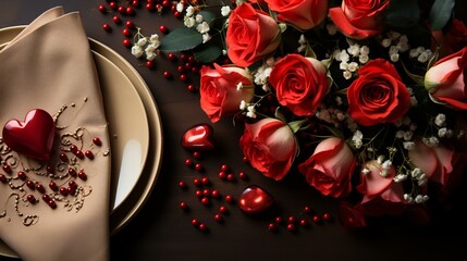 赤い薔薇とバレンタインのプレゼント