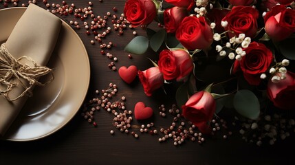 赤い薔薇とバレンタインのプレゼント