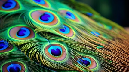 Obraz premium peacock feathers background generated by AI tool 